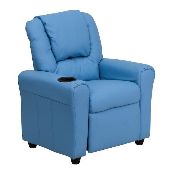 Flash Furniture Kids Recliner, 21-1/2" to 36-1/2" x 27", Upholstery Color: Blue DG-ULT-KID-LTBLUE-GG - main
